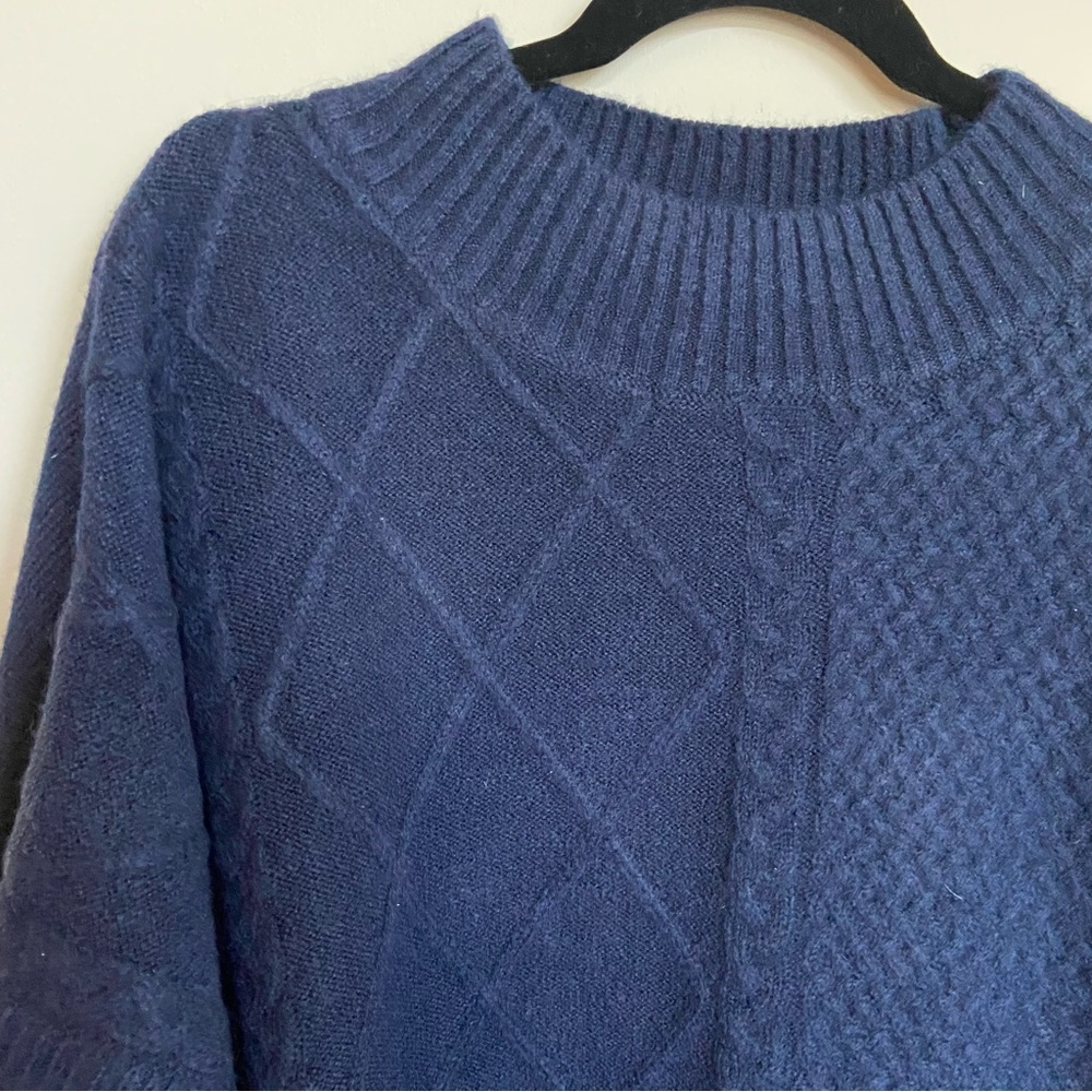 NWT Free People Harbor‎ Stripe Cable Knit Poncho - Picture 6 of 10